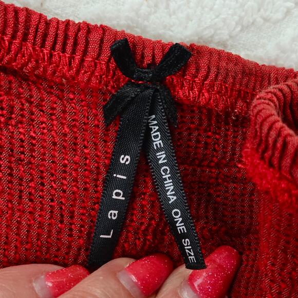 Lapis Anthropologie EUC Tube Dress Damask Pattern Maxi gown Strapless OS red - Picture 4 of 17